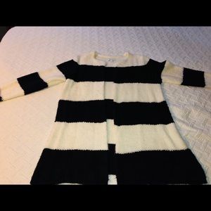 Elle Black and White Long Cardigan